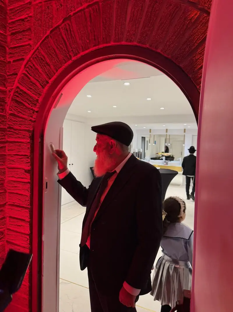 Entrance to a completed mikvah